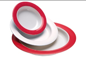 Plates and bowls created specifically for those that have one hand.